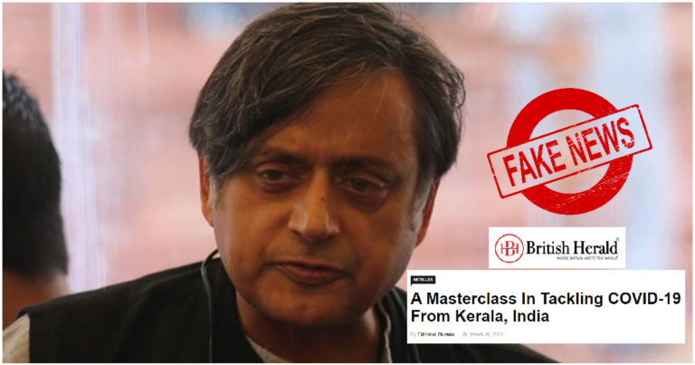 Shashi Tharoor Shares Article Praising Kerala Govt From Fake Hoax Site, Refuses To Take It Down