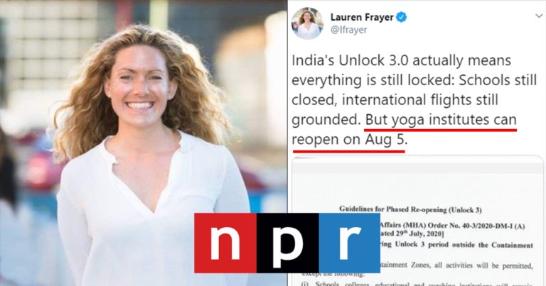 NPR’s Hinduphobia? India Correspondent Appears To Mock Opened Yoga Centers, Ignores That Gyms Have Opened Too