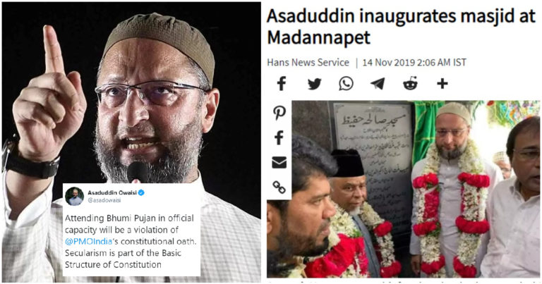 Owaisi Says Indian PM Shouldn’t Inaugurate Temple, But Had Inaugurated A Mosque As Hyderabad MP Last Year