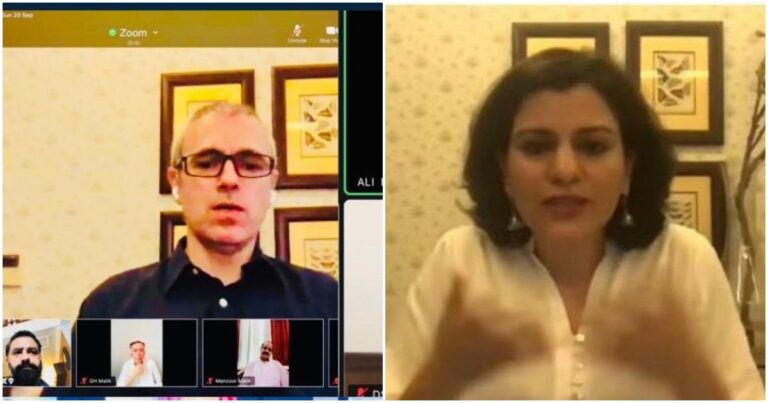 Netizens Point Out How Omar Abdullah And Nidhi Razdan Appear To Be Taking Video Calls From The Same Location