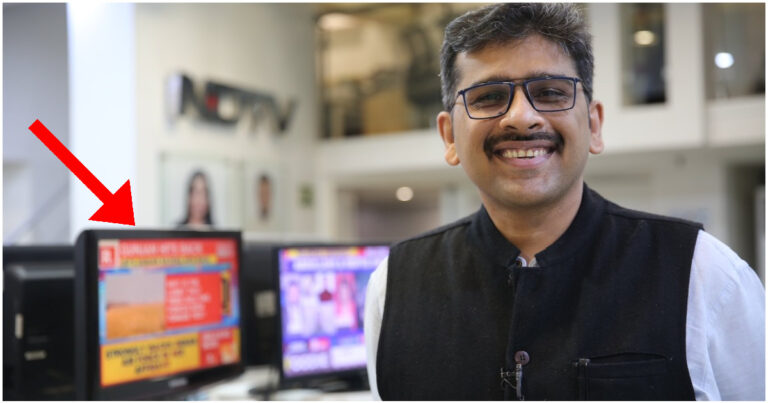 NDTV Reporter Shares Picture From Newsroom, Republic TV Seen Playing In The Background
