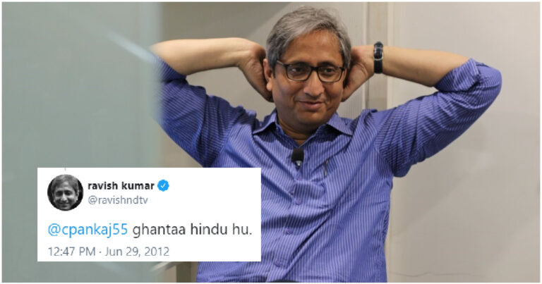 “Ghantaa Hindu Hu”: Ravish Kumar’s Tweet From 2012 Goes Viral