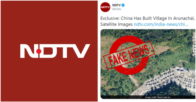 NDTV Claims Village Built In Arunachal, Fails To Mention China Has Controlled The Area Since 1959