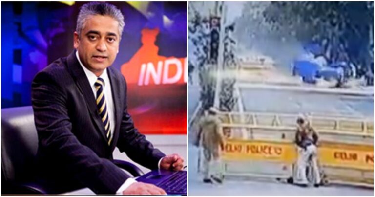 Rajdeep Sardesai Says That Police Shot Dead A Farmer, CCTV Footage Suggests His Tractor Overturned After Crashing Into Barricade
