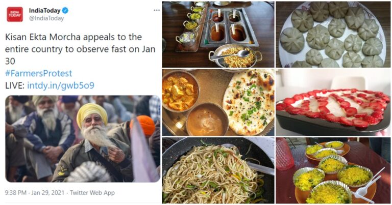 Indians Share Pictures Of Their Hearty Meals In Response To Farmer Protesters’ Appeal Of Entire Country Fasting For a Day