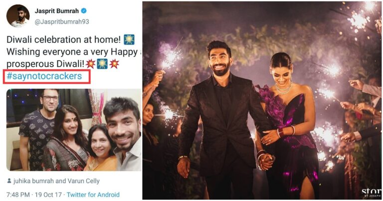 After Asking People To Say No To Crackers On Diwali, Jasprit Bumrah Uses Firecrackers For His Own Wedding