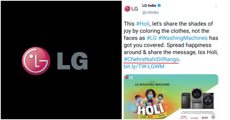 LG Asks People To Not Colour Each Others’ Faces On Holi, Deletes Tweet After Netizens Threaten Boycott
